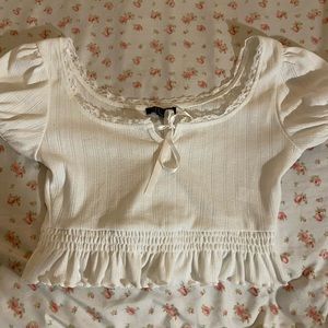 delias white lace top